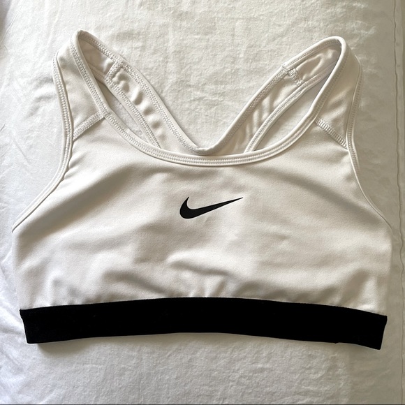 White Nike Dri-Fit Sports Bra - Picture 1 of 3